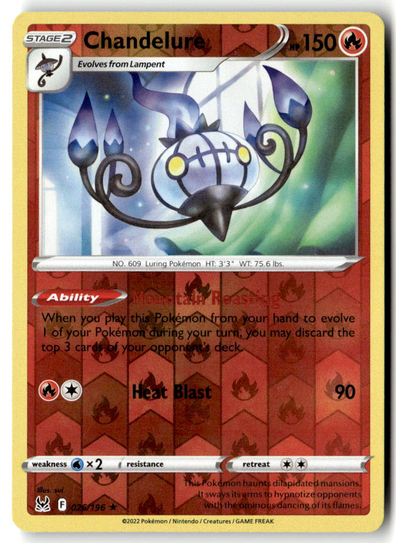 Front of Chandelure 026/196 from Lost Origin