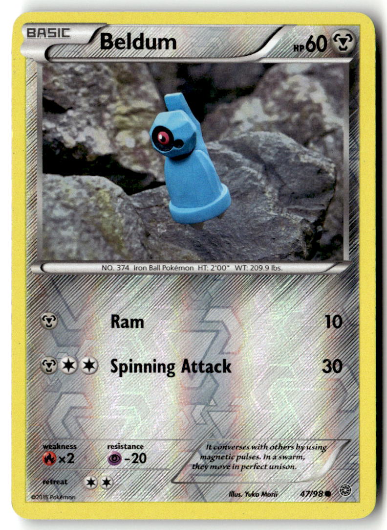 Front of Beldum 47/98 from XY - Ancient Origins