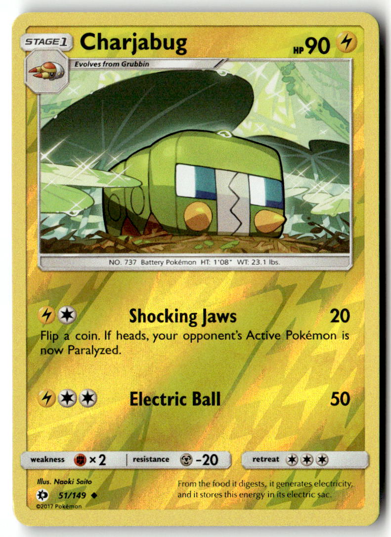 Front of Charjabug 51/149 from SM Base Set