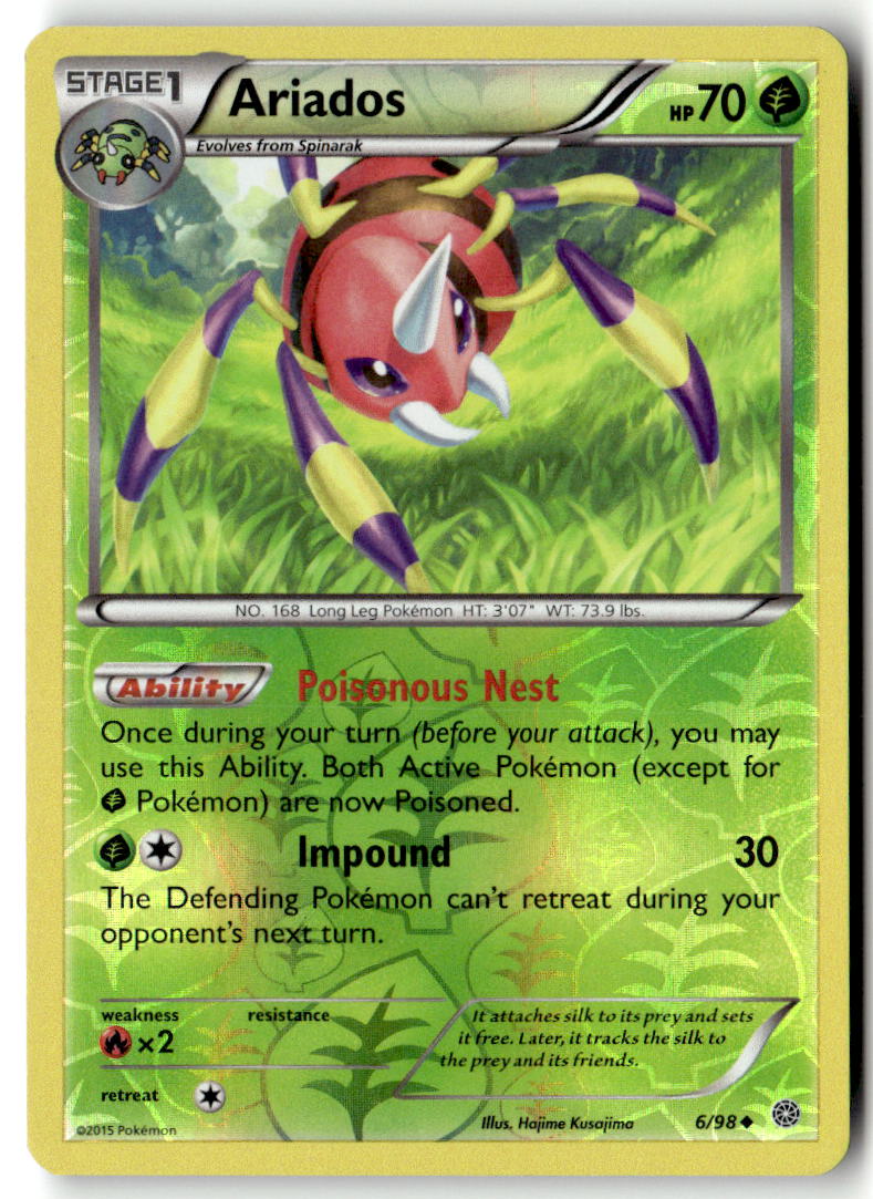 Front of Ariados 6/98 from XY - Ancient Origins