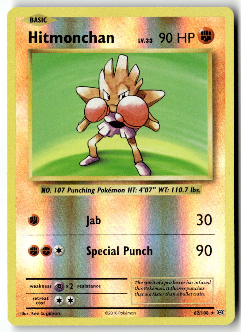 Front of Hitmonchan 62/108 from XY - Evolutions
