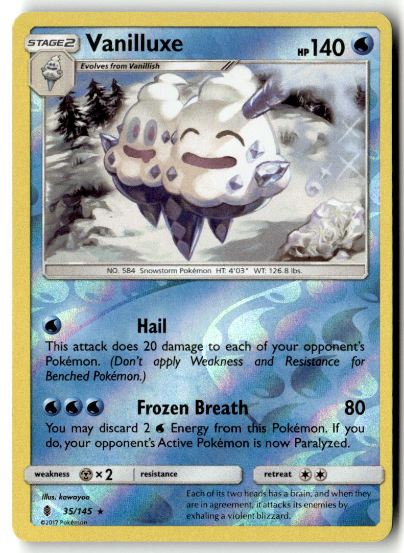 Front of Vanilluxe 35/145 from SM - Guardians Rising