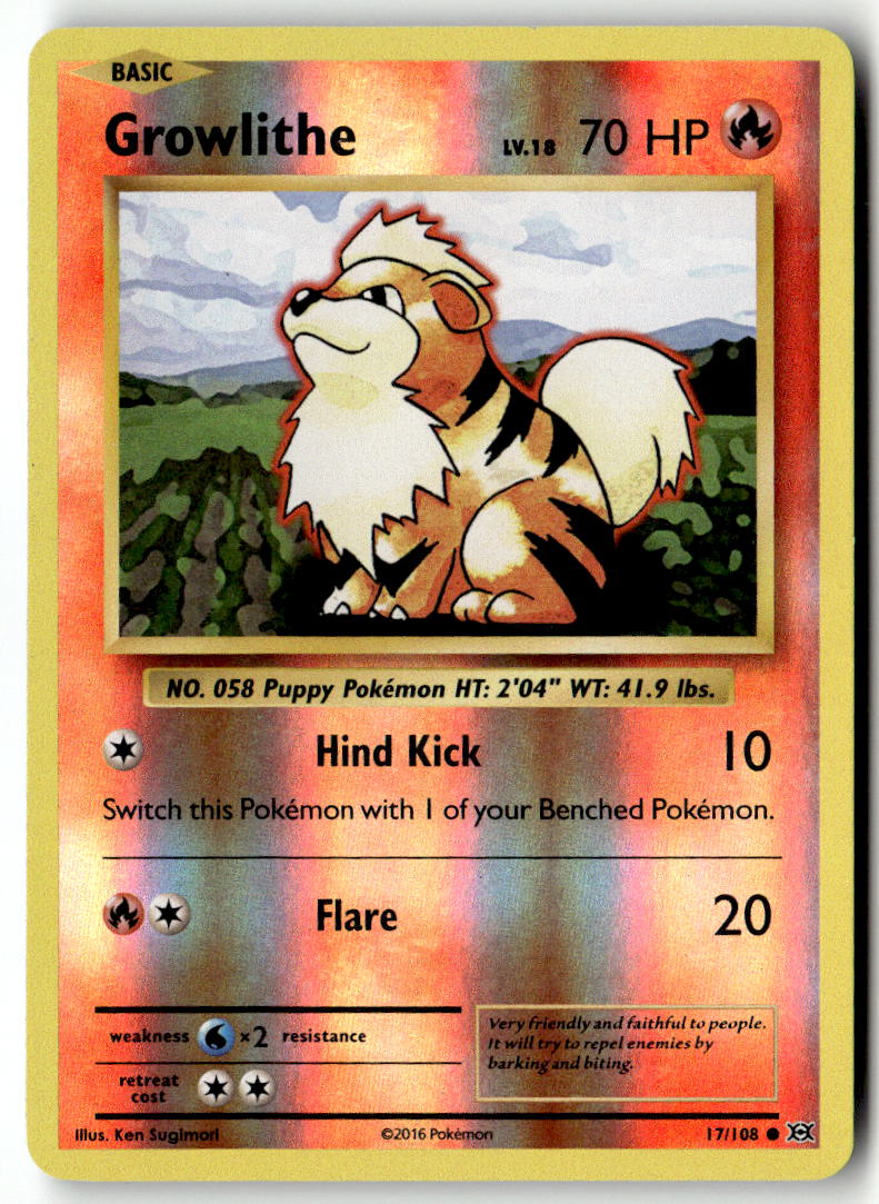 Front of Growlithe 10/122 from XY - BREAKpoint