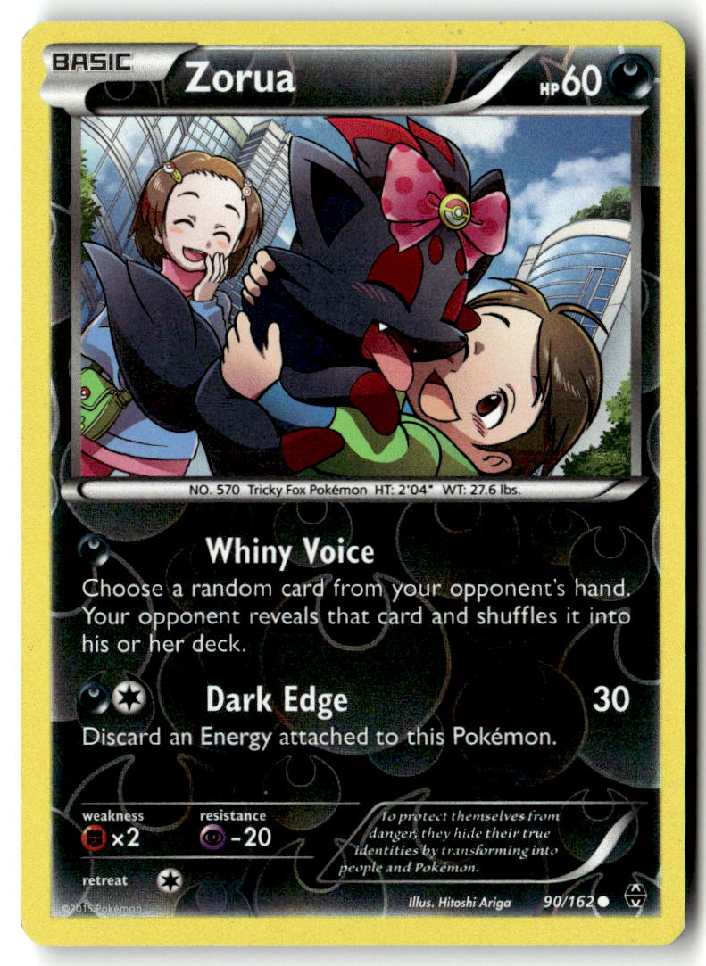 Front of Zorua (90) 90/162 from XY - BREAKthrough