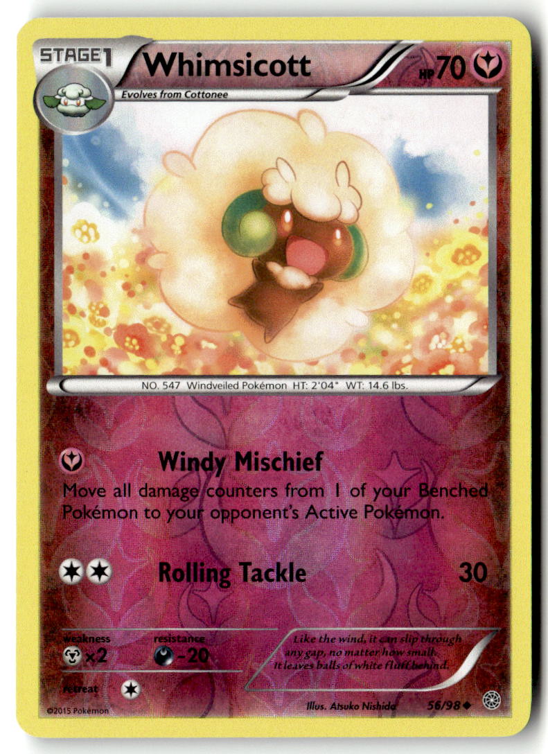 Front of Whimsicott 56/98 from XY - Ancient Origins