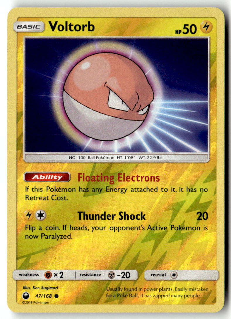 Front of Voltorb 47/168 from SM - Celestial Storm