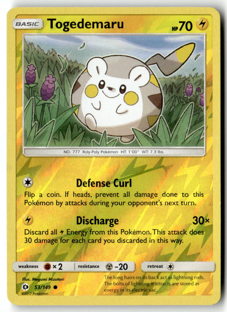 Front of Togedemaru 53/149 from SM Base Set
