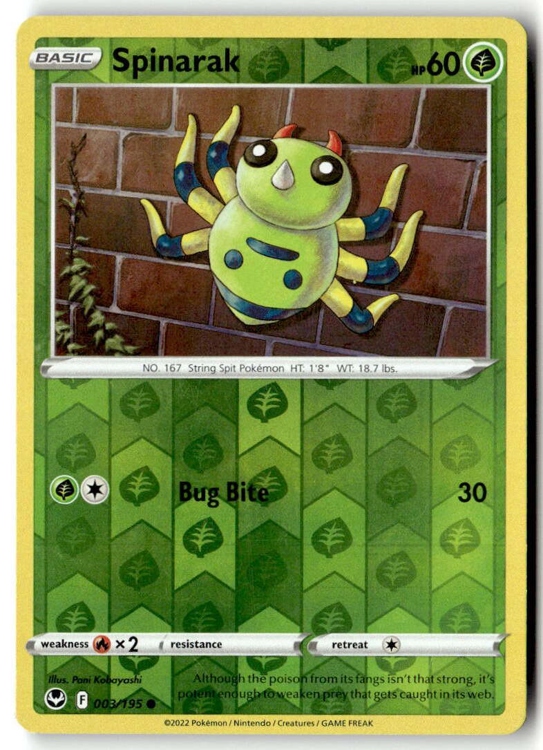 Front of Spinarak 003/195 from Silver Tempest