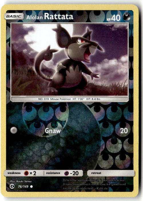 Front of Alolan Rattata 76/149 from SM Base Set