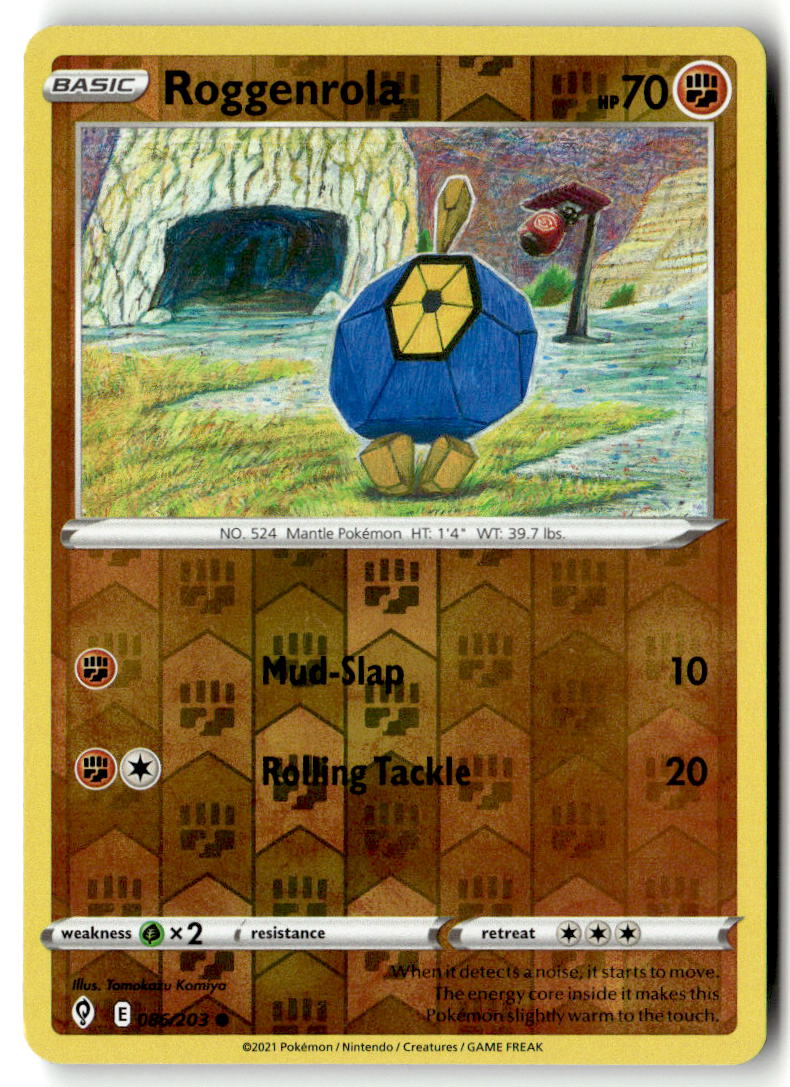 Front of Roggenrola 086/203 from Evolving Skies