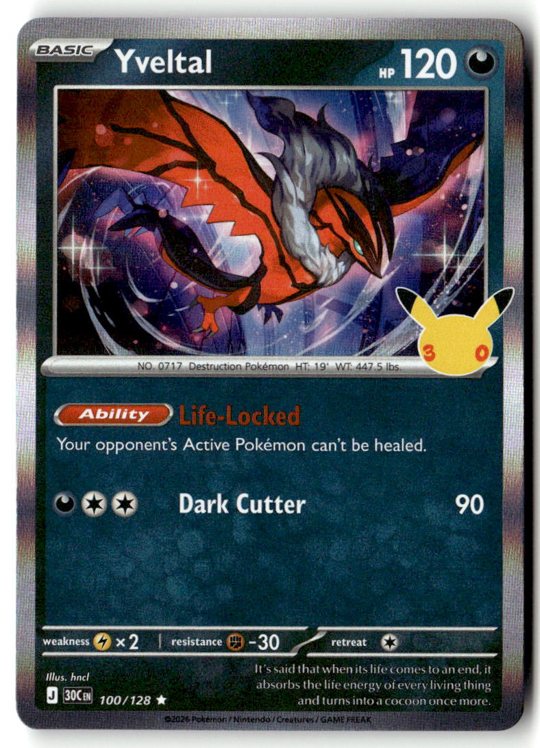 Front of Yveltal 100/128 from 30th Celebration