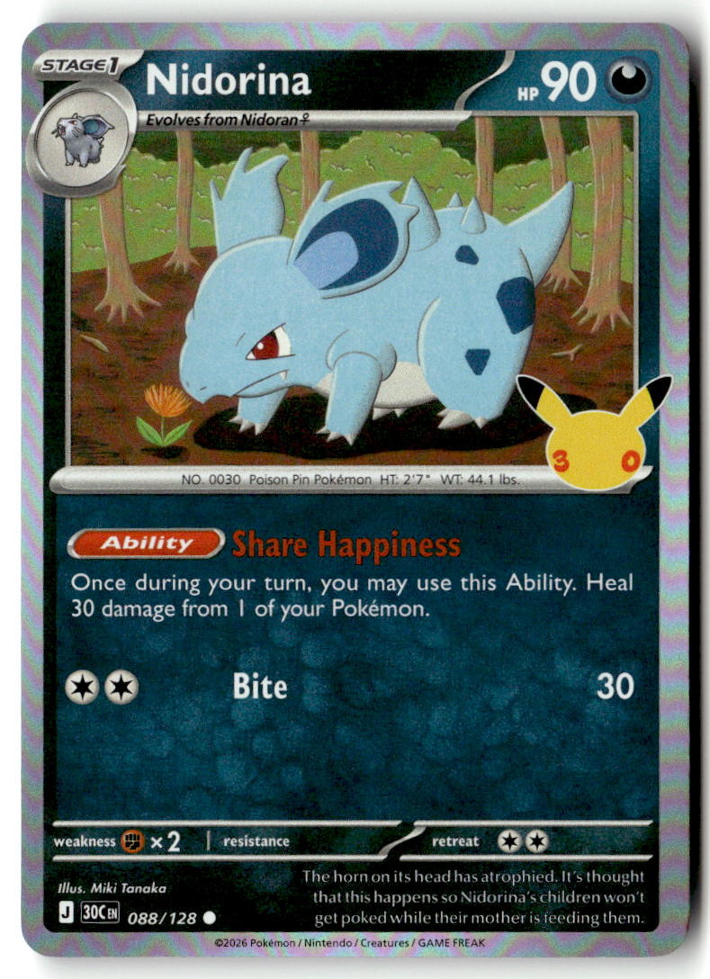 Front of Nidorina 088/128 from 30th Celebration