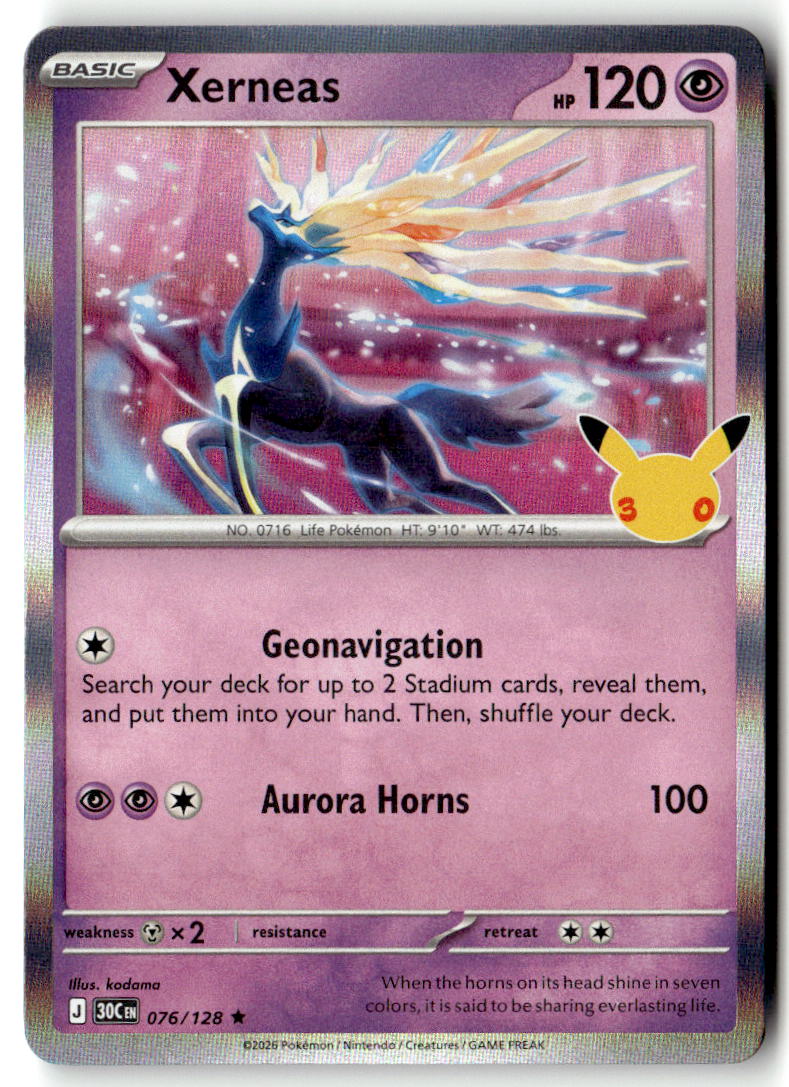 Front of Xerneas 076/128 from 30th Celebration