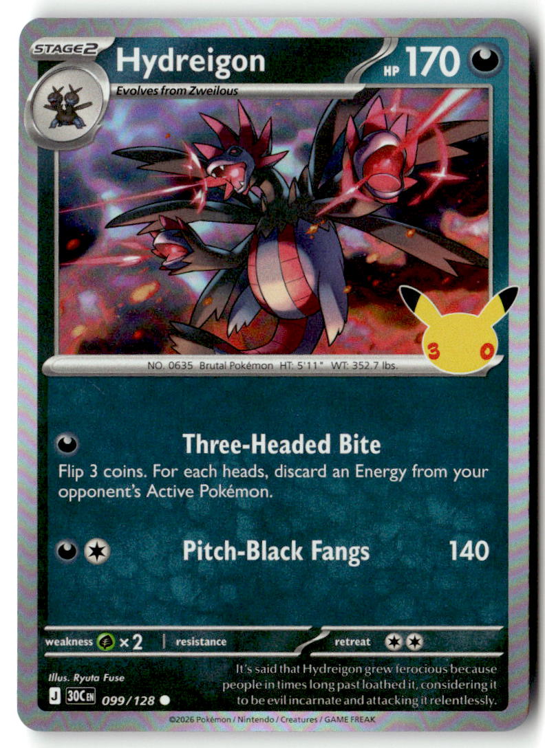 Front of Hydreigon 099/128 from 30th Celebration