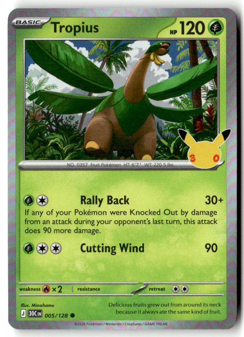 Front of Tropius 005/128 from 30th Celebration