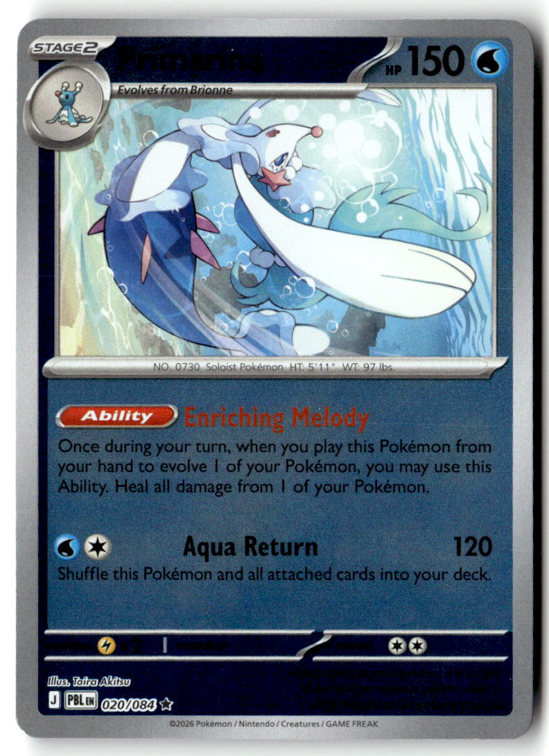 Front of Primarina 020/084 from Pitch Black