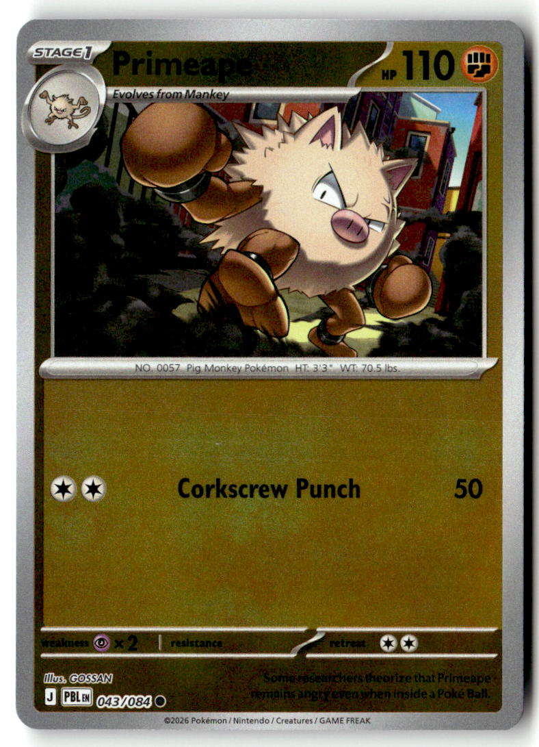 Front of Primeape 043/084 from Pitch Black