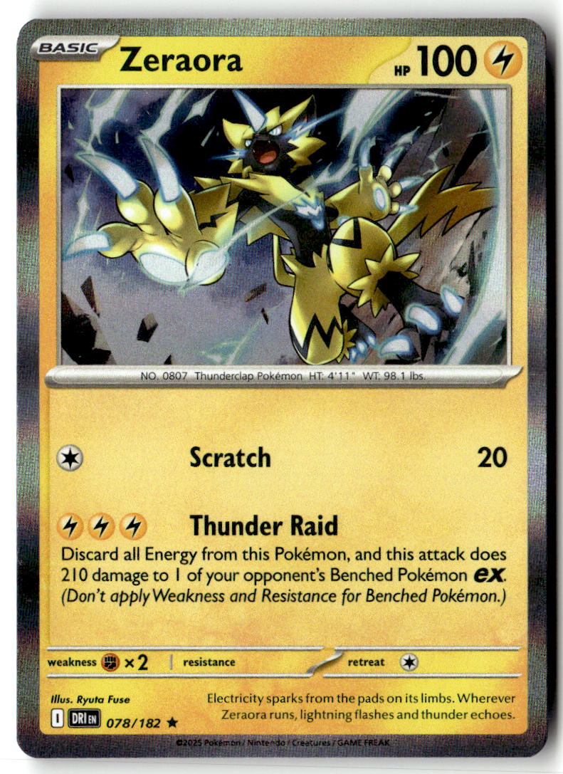 Front of Zeraora 078/182 from Destined Rivals
