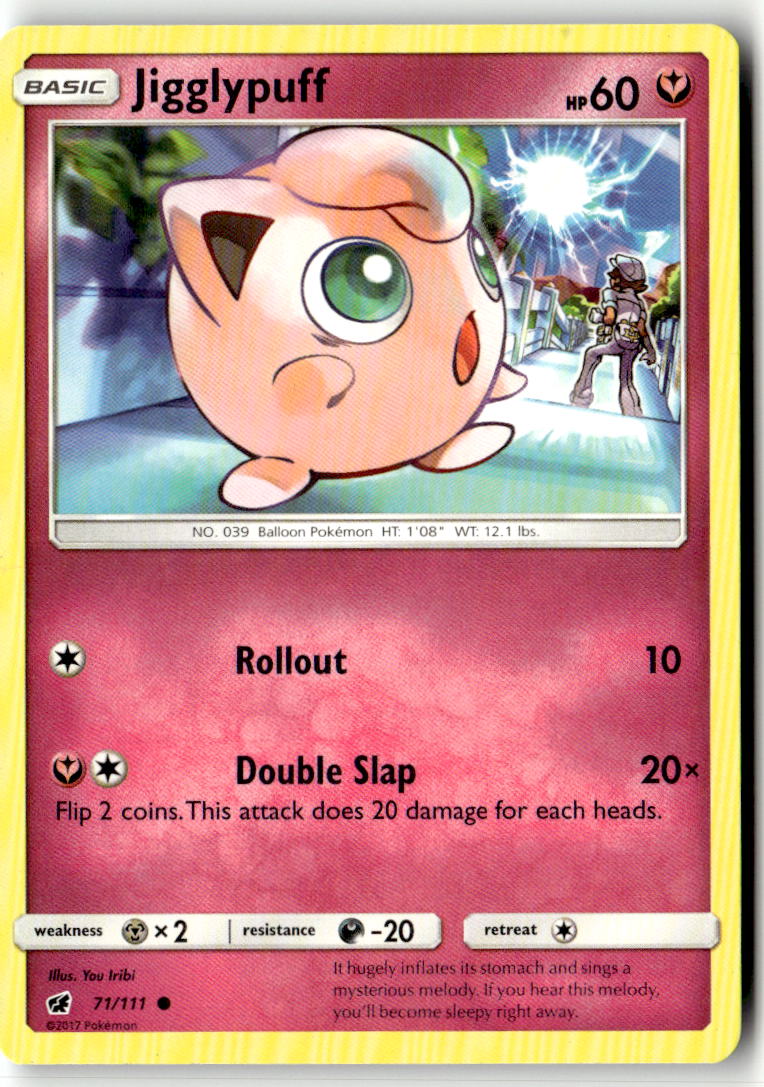 Front of Jigglypuff 71/111 from SM - Crimson Invasion