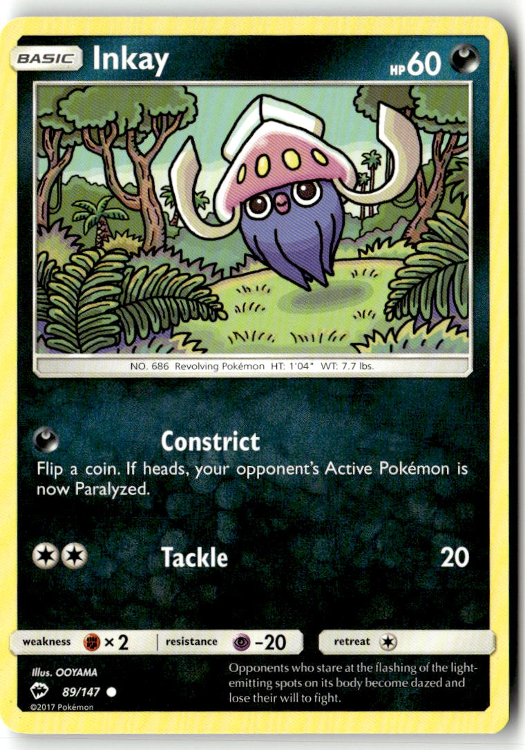 Front of Inkay 89/147 from SM - Burning Shadows