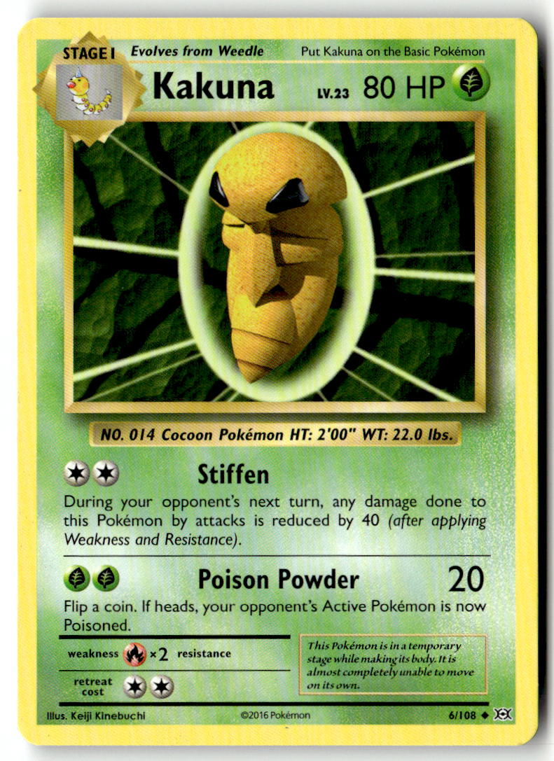 Front of Kakuna 6/108 from XY - Evolutions