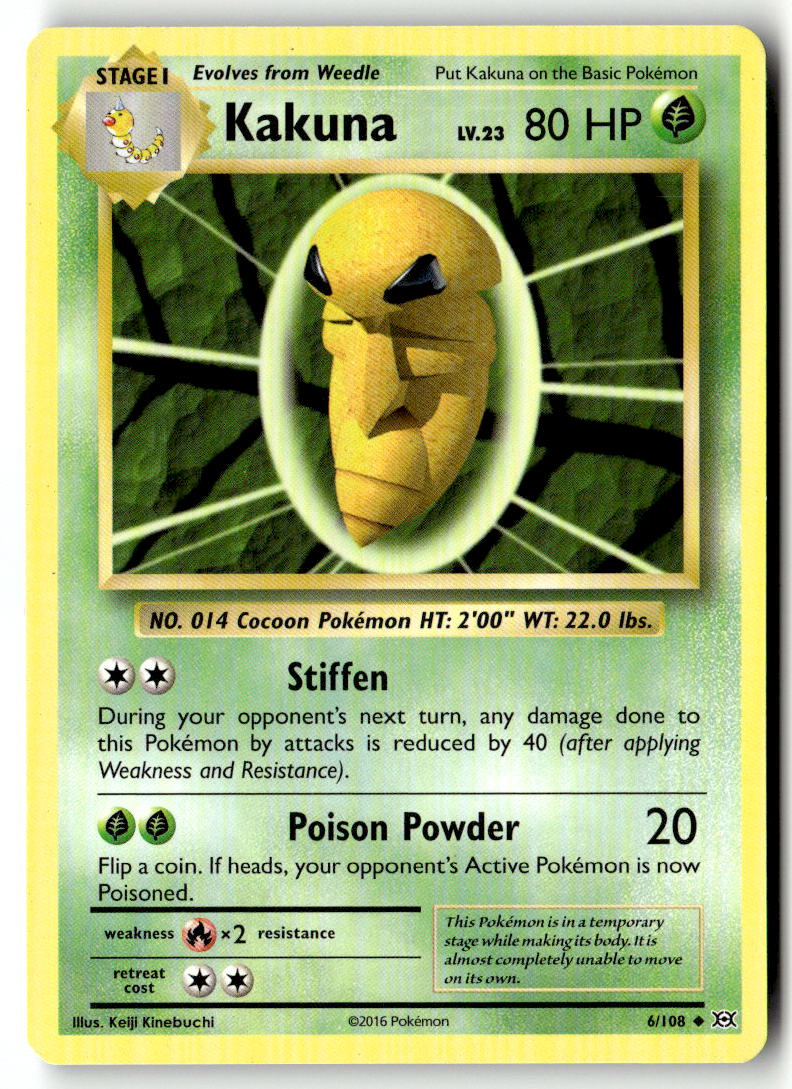 Front of Kakuna 6/108 from XY - Evolutions