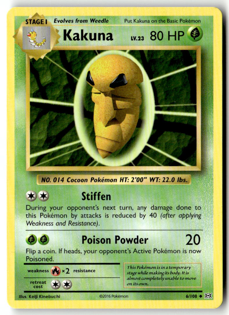 Front of Kakuna 6/108 from XY - Evolutions