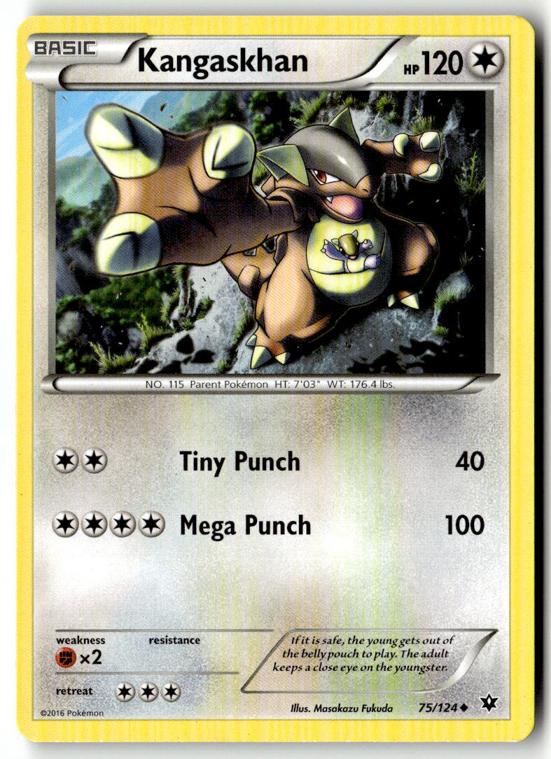 Front of Kangaskhan 75/124 from XY - Fates Collide