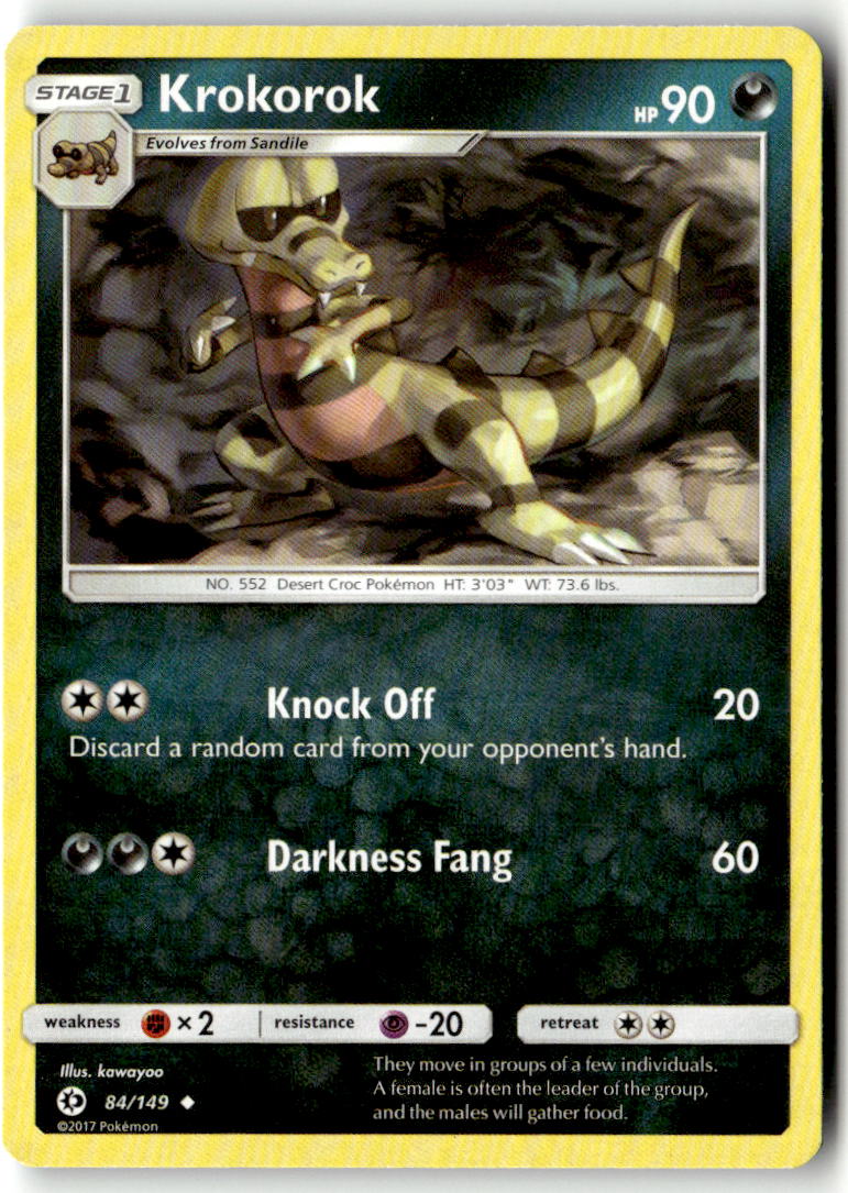 Front of Krokorok 84/149 from SM Base Set