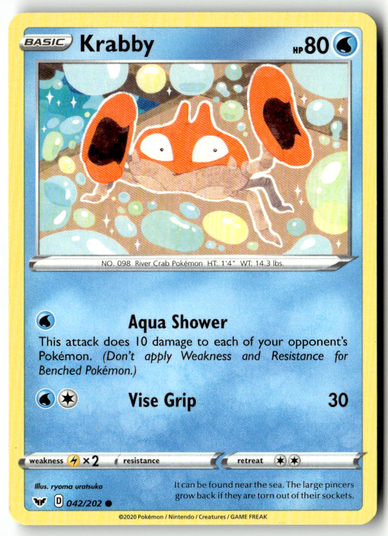 Front of Krabby (042) 042/202 from Sword & Shield Base Set
