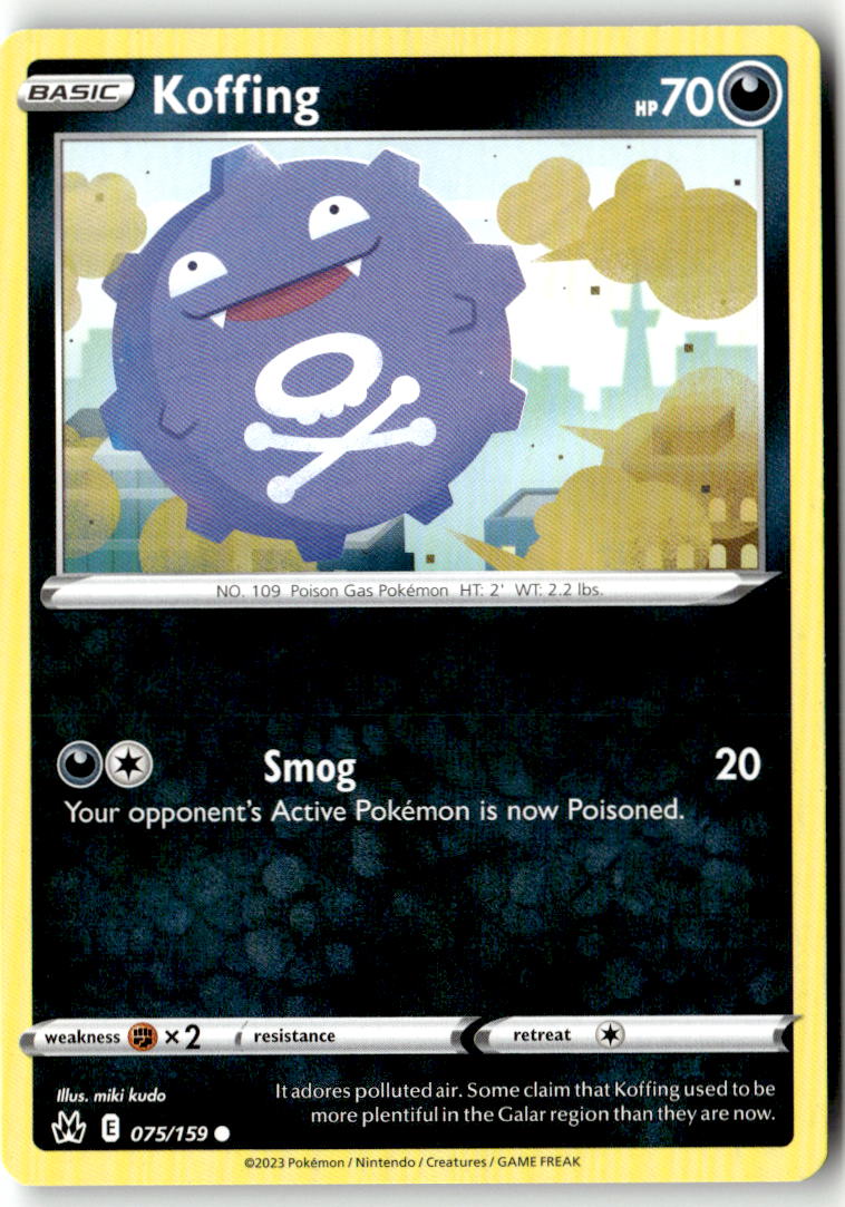 Front of Koffing 075/159 from Crown Zenith