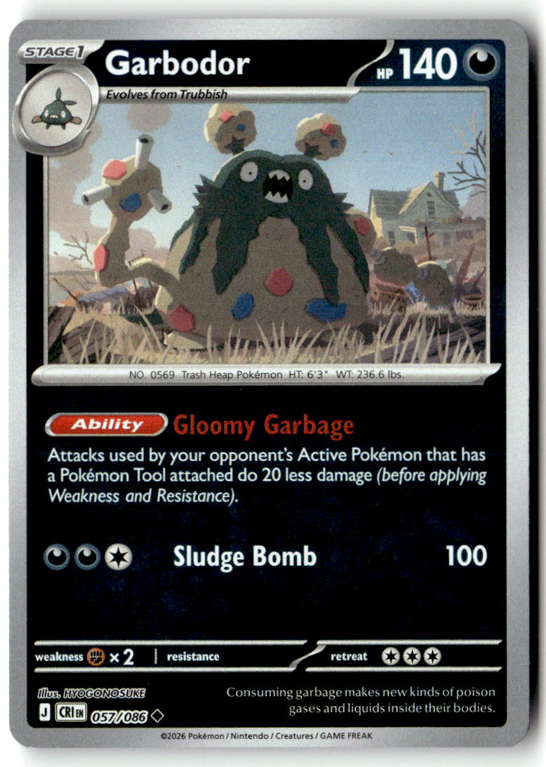 Front of Garbodor 057/086 from Chaos Rising