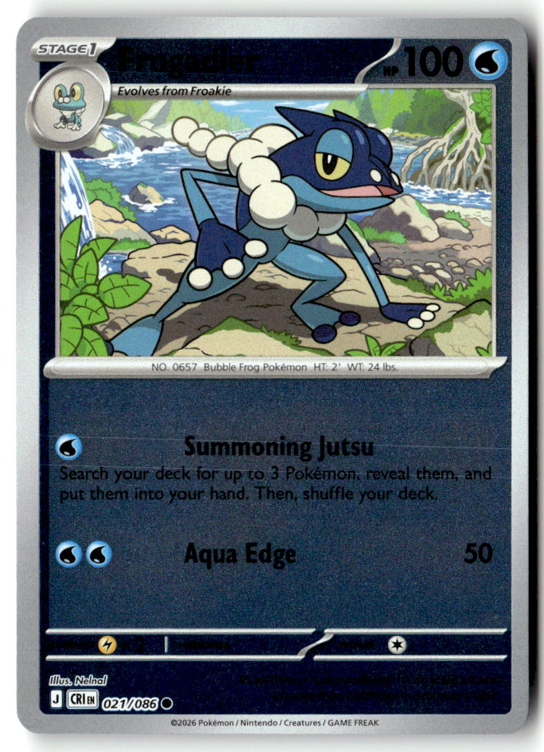 Front of Frogadier 021/086 from Chaos Rising