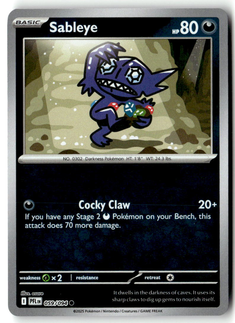 Front of Sableye 059/094 from Phantasmal Flames