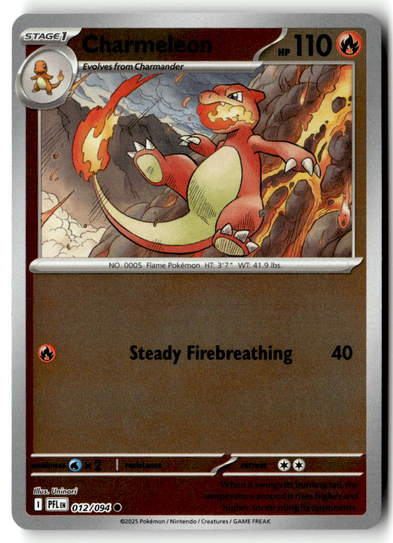 Front of Charmeleon 012/094 from Phantasmal Flames