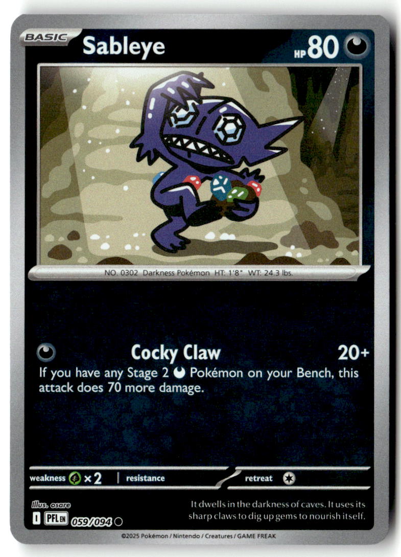 Front of Sableye 059/094 from Phantasmal Flames