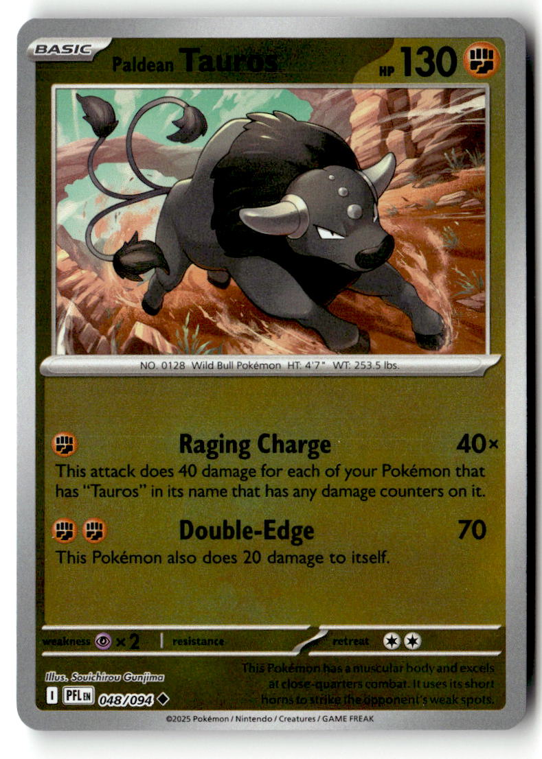 Front of Paldean Tauros 048/094 from Phantasmal Flames