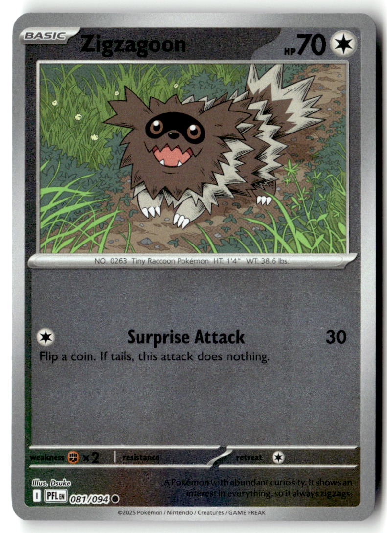 Front of Zigzagoon 081/094 from Phantasmal Flames