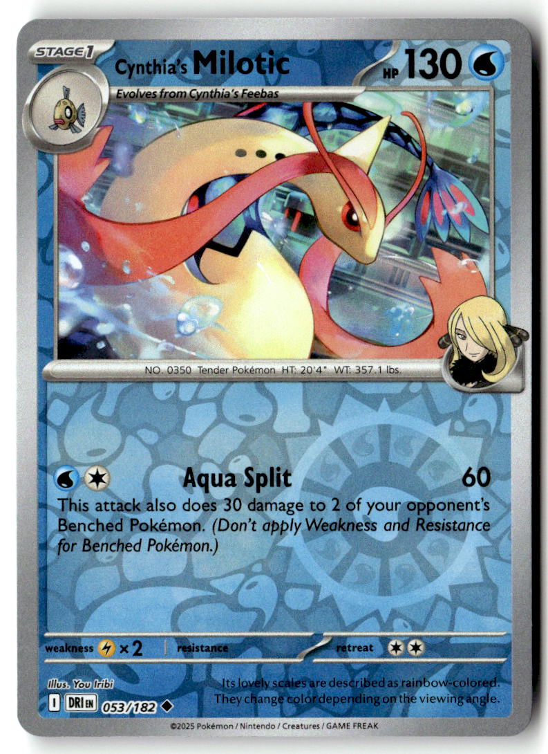 Front of Cynthia's Milotic 053/182 from Destined Rivals