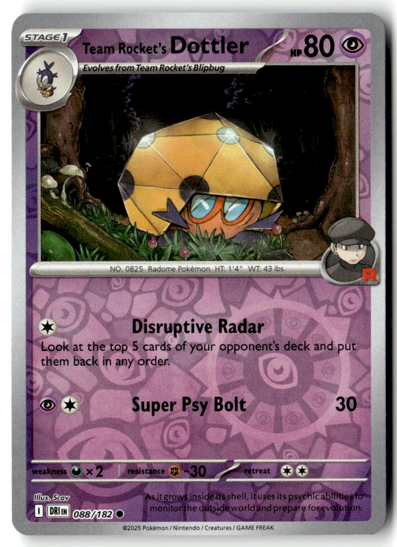 Front of Team Rocket's Dottler 088/182 from Destined Rivals