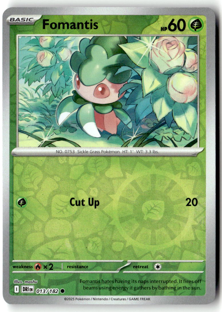 Front of Fomantis 013/182 from Destined Rivals