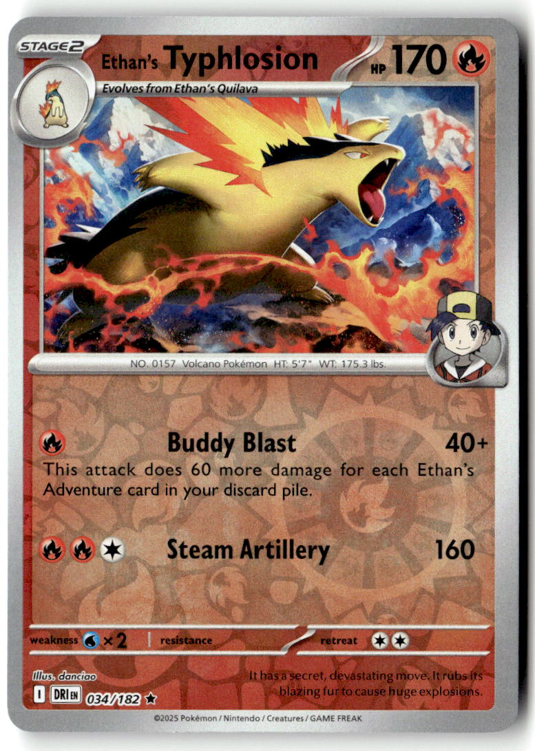Front of Ethan's Typhlosion 034/182 from Destined Rivals