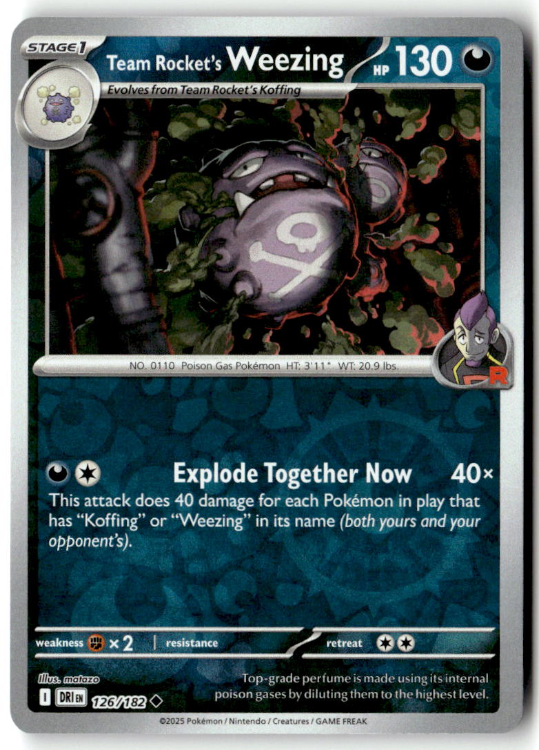 Front of Team Rocket's Weezing 126/182 from Destined Rivals