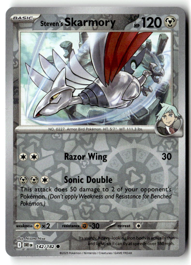 Front of Steven's Skarmory 142/182 from Destined Rivals