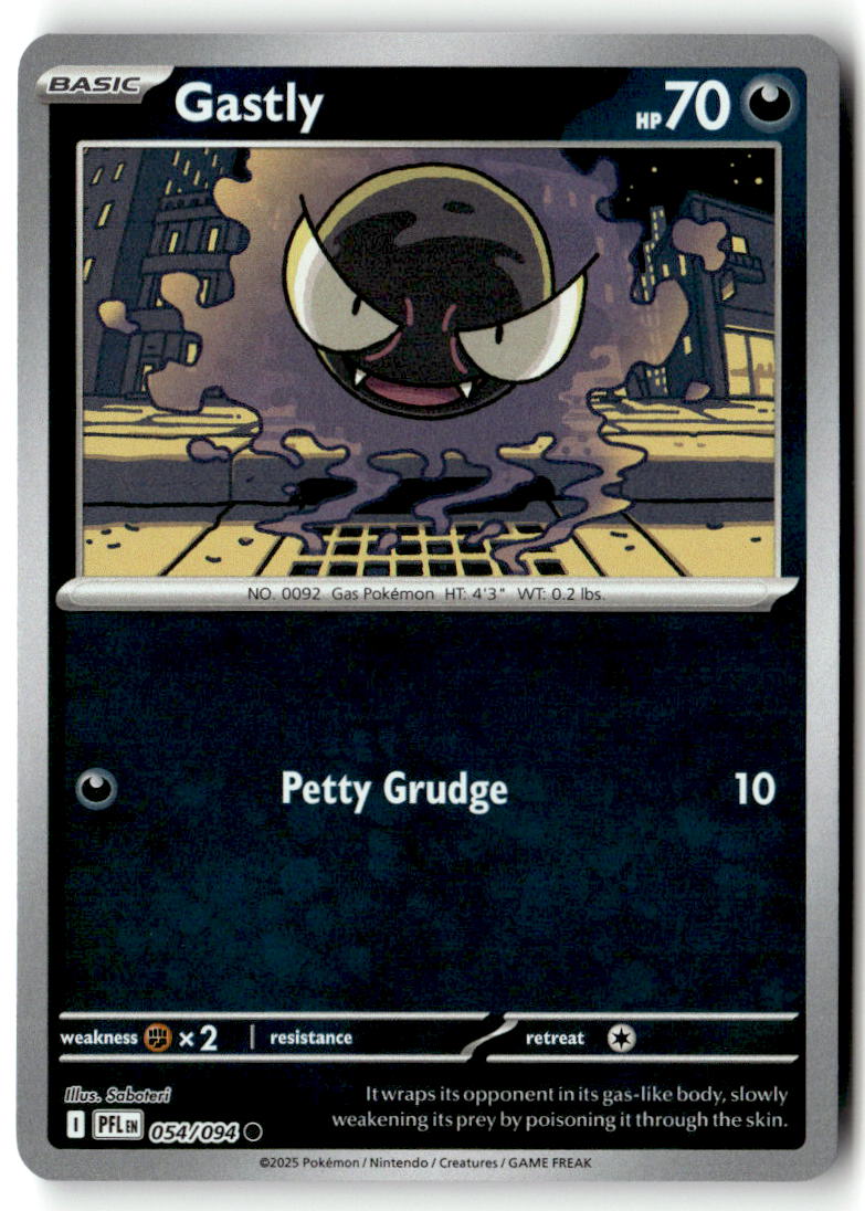 Front of Gastly 054/094 from Phantasmal Flames