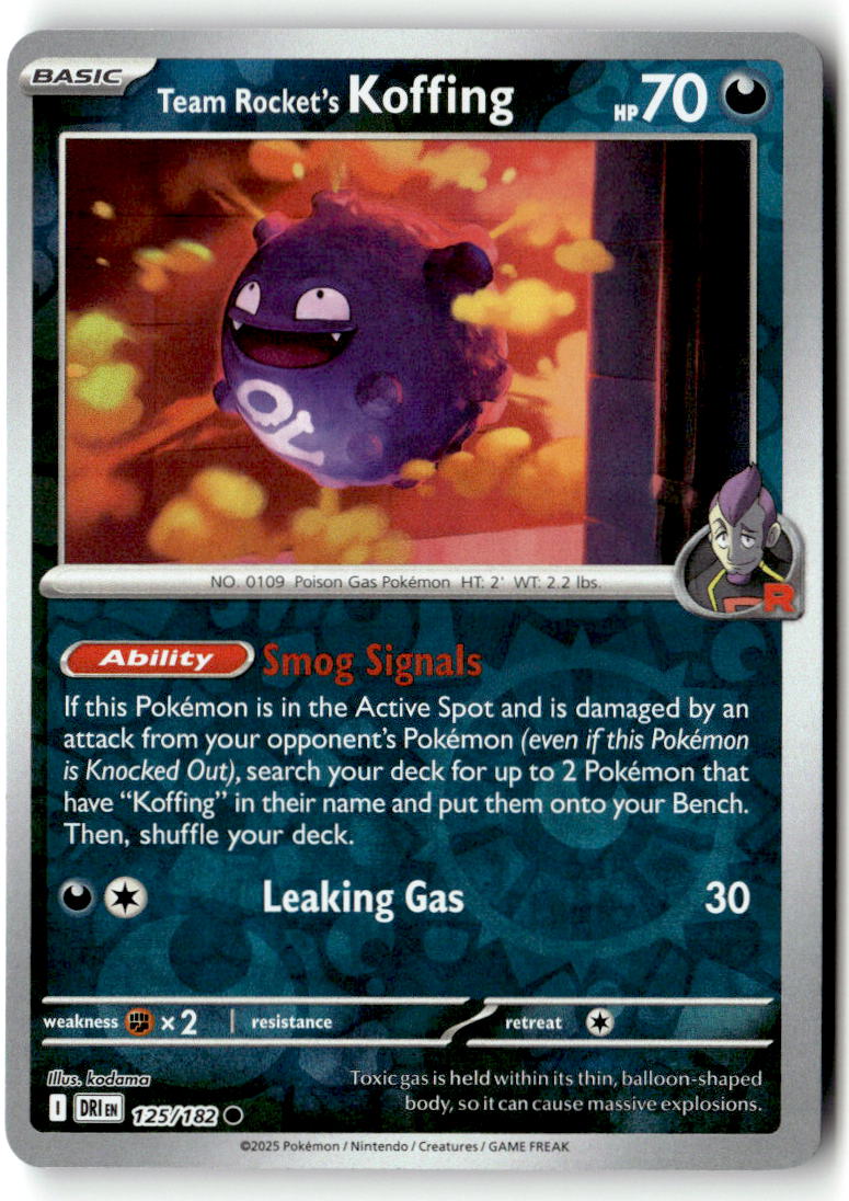 Front of Team Rocket's Koffing 125/182 from Destined Rivals