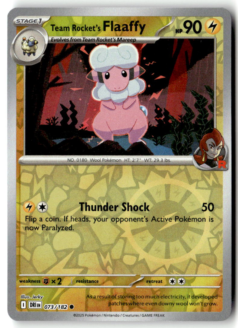 Front of Team Rocket's Flaaffy 073/182 from Destined Rivals