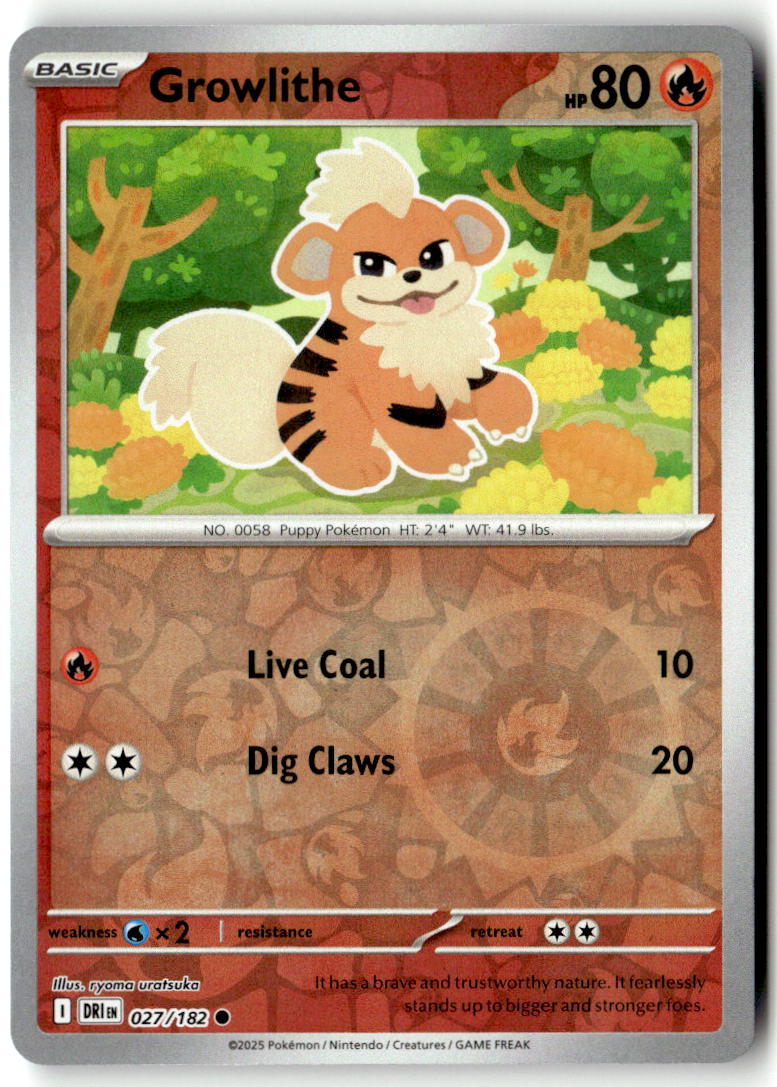 Front of Growlithe 027/182 from Destined Rivals