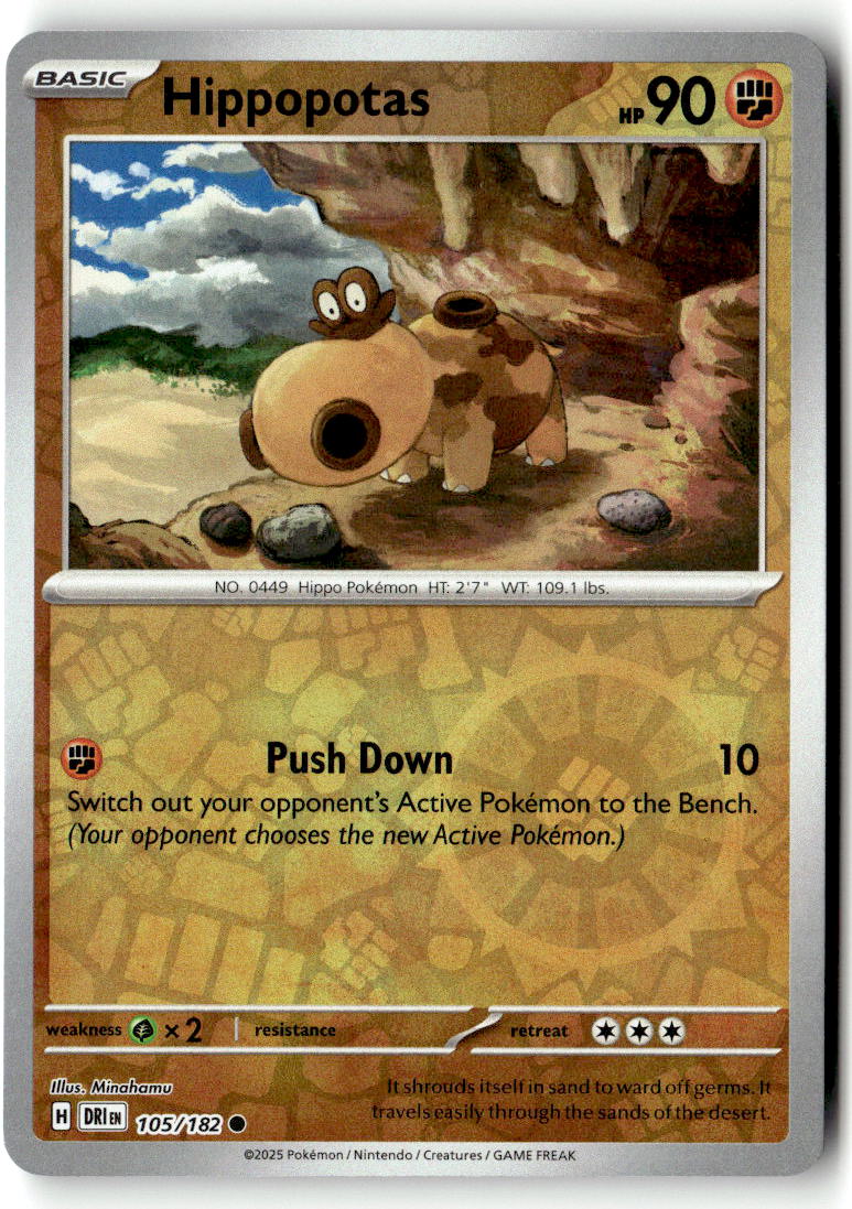 Front of Hippopotas 105/182 from Destined Rivals