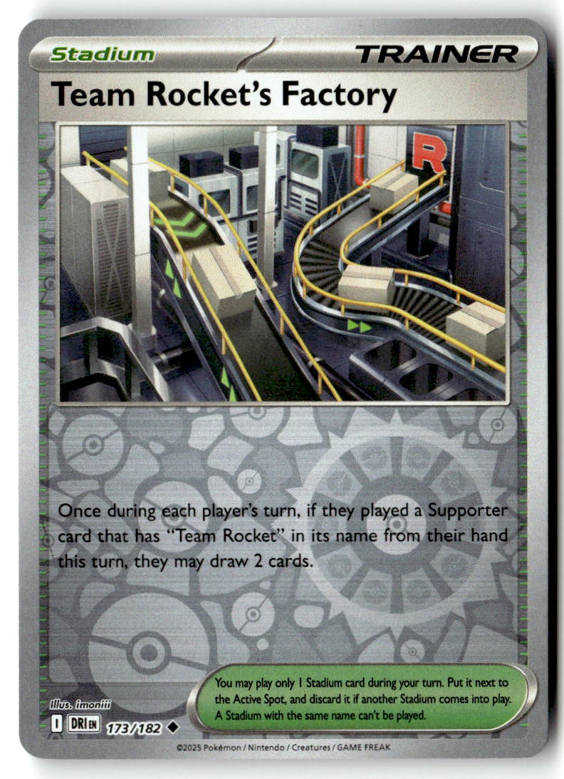Front of Team Rocket's Factory 173/182 from Destined Rivals